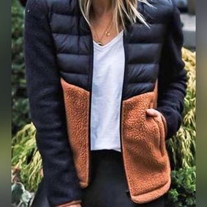 Naketano Black and Rust Sherpa Puffer Jacket